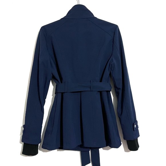 Jessica Simpson Soft Shell Tie Waist Zip Up Jacket with Thumb Holes - Picture 3 of 16